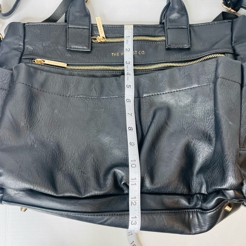 THE Honest Company Everything Tote Black Faux Leather Diaper Bag - Picture 16 of 16